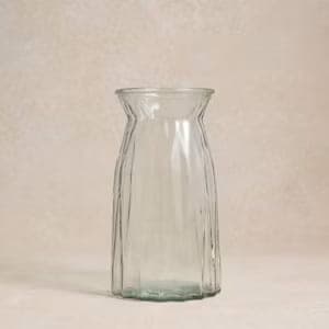 Ribbed glass vase