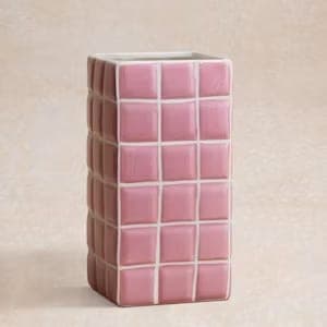 Pink tile vase